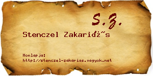 Stenczel Zakariás névjegykártya